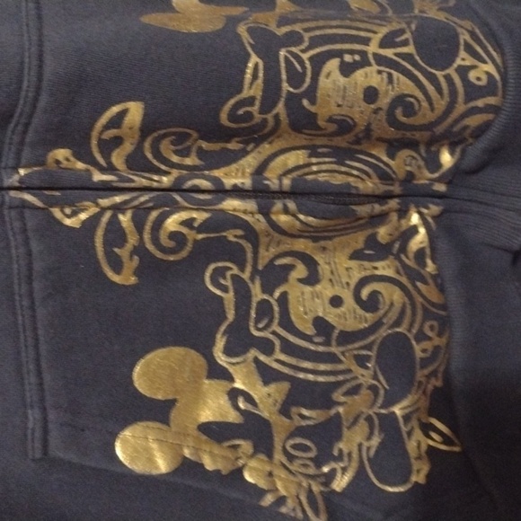 Disney 1928 Black & Gold Zip Front Sweatshirt Jacket xl - Picture 9 of 13